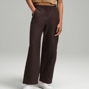Lululemon Utilitech Wide Leg Relaxed Mid-Rise Trousers Brown Size 10